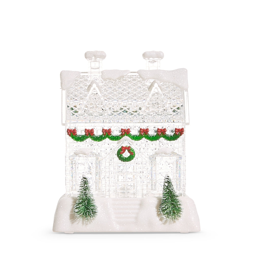 6.25" Lighted Swirling Glitter Water House