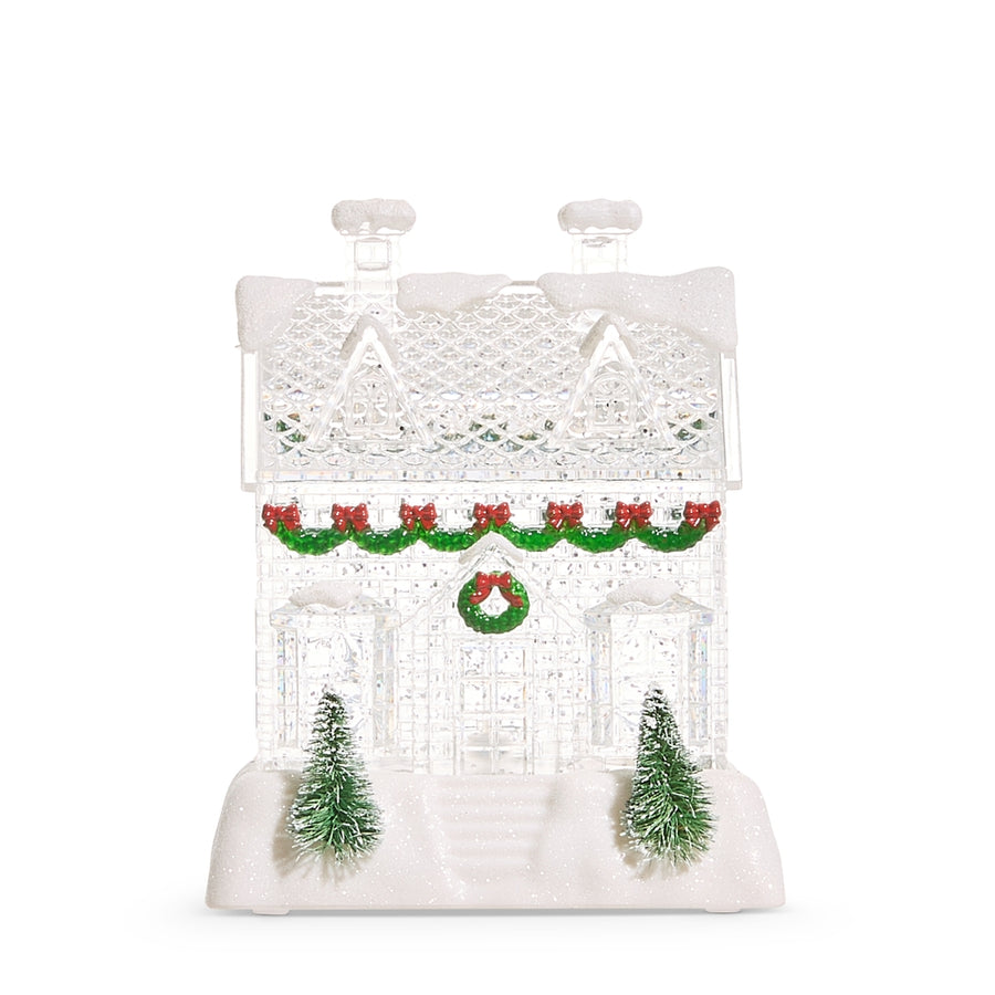 6.25" Lighted Swirling Glitter Water House