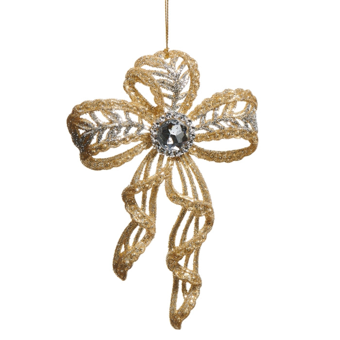 6" Sparkly Bow Ornament
