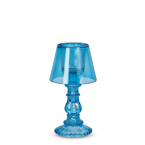 8" Blue Lamp Candle Holder