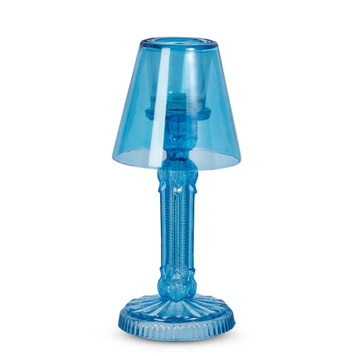 10.5" Blue Tall Lamp Candle Holder