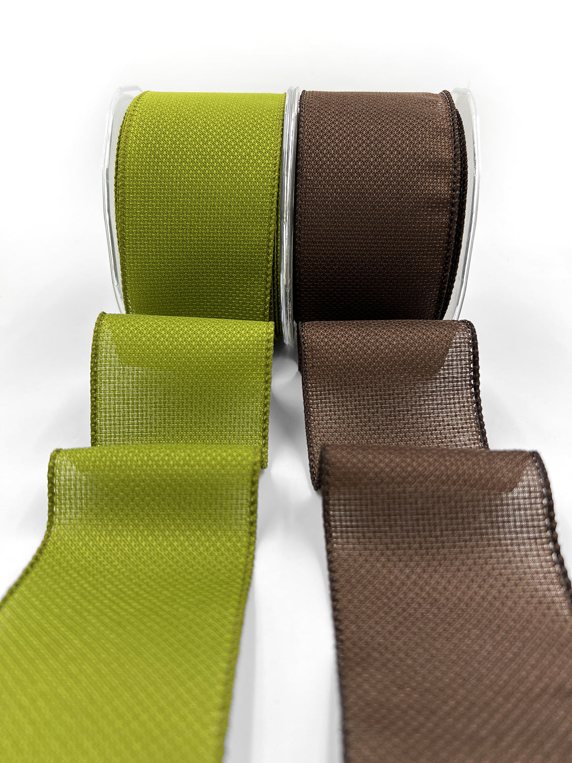 2.5 Inch Woven Textured Ribbon with Wired Edge
