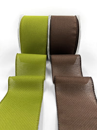 2.5 Inch Woven Textured Ribbon with Wired Edge