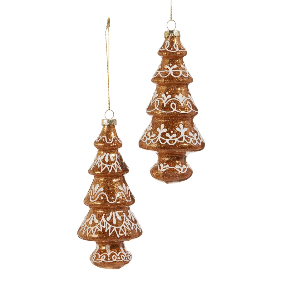 6" Glitter Gingerbread Tree Ornament