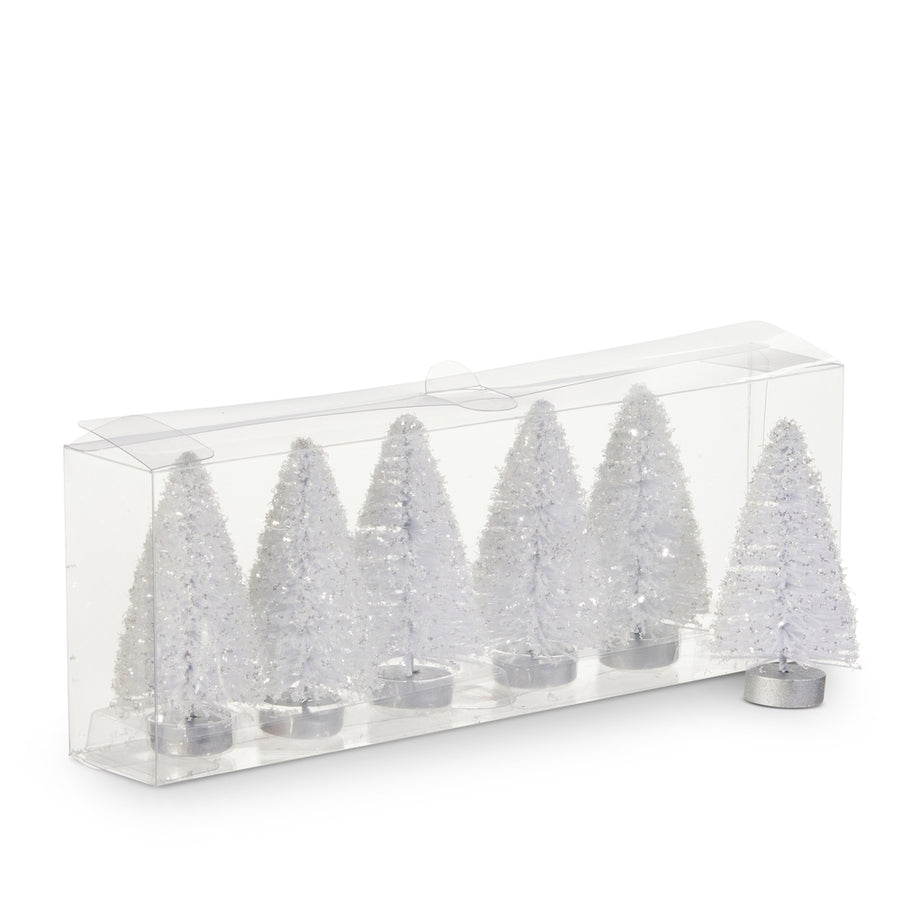 4" Box of Iridescent Bottle Brush Trees