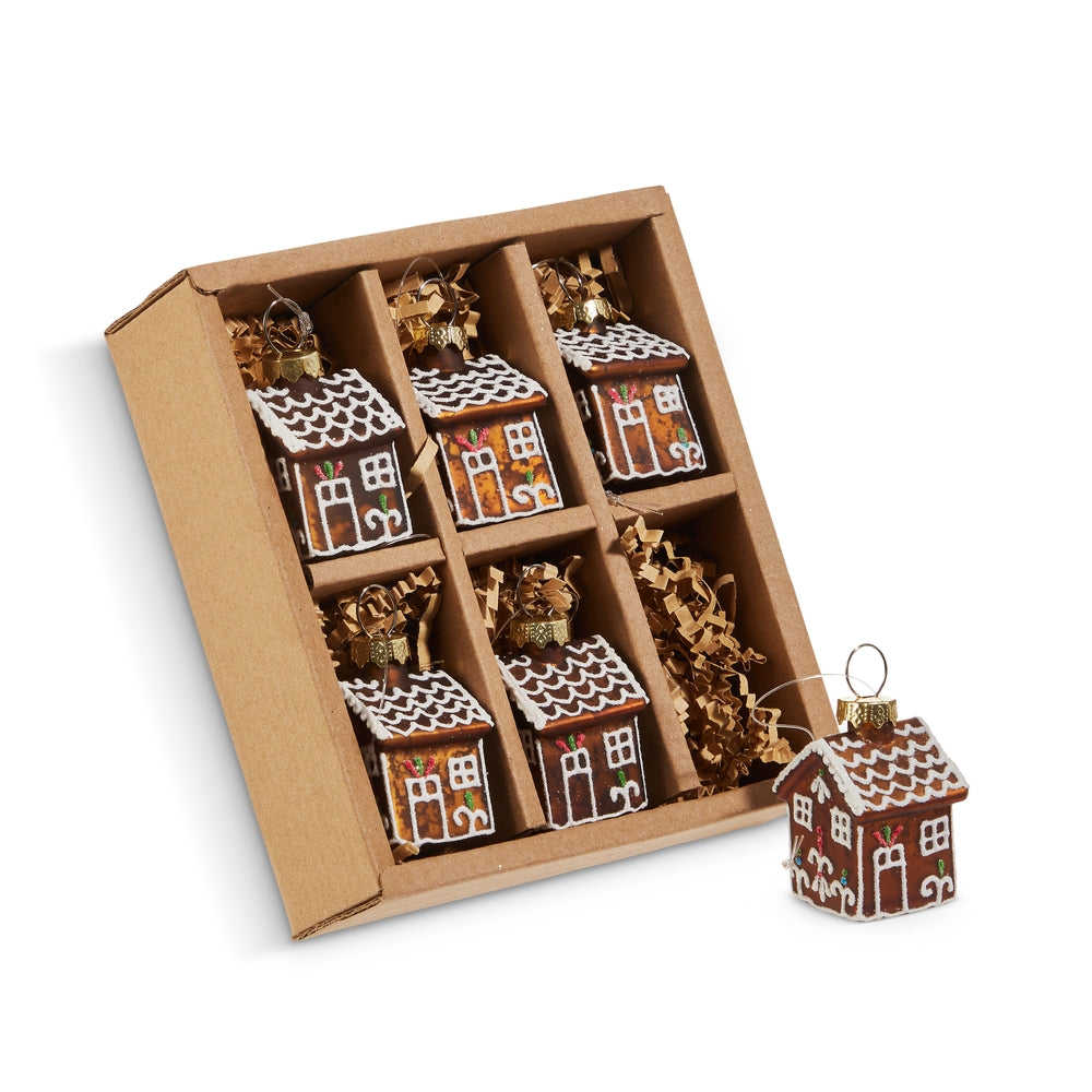 1.75" Box of Gingerbread House Ornaments