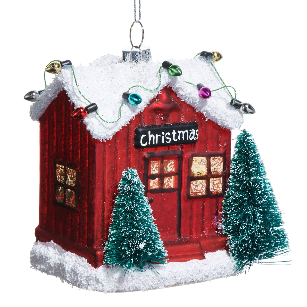 4" Christmas Cabin Ornament