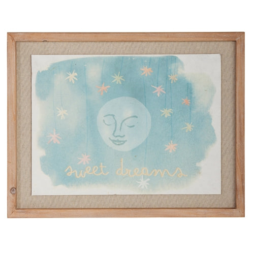 17.75" Sweet Dreams Moon Framed Wall Art