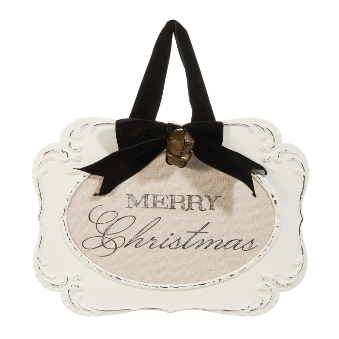 12" Merry Christmas Embossed Framed Ornament