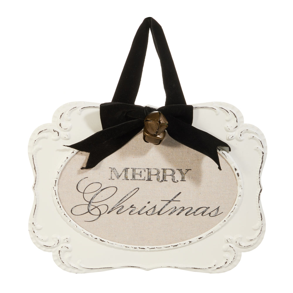 12" Merry Christmas Embossed Framed Ornament
