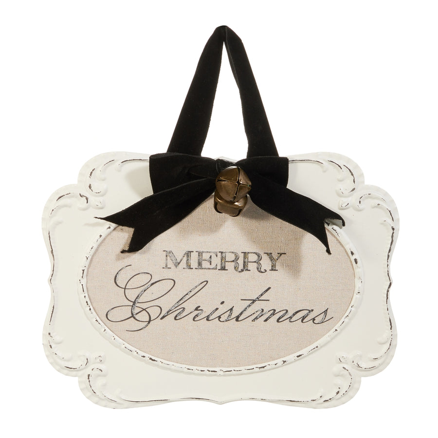 12" Merry Christmas Embossed Framed Ornament
