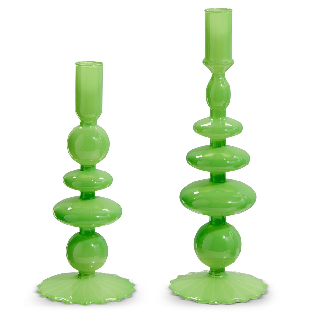 10.25" Green Candlesticks