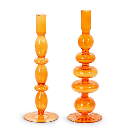 10.25" Orange Candle Sticks
