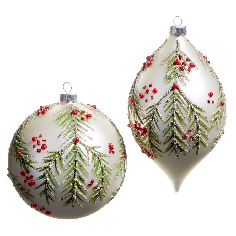 5" Berry and Pine Pattern Ornament