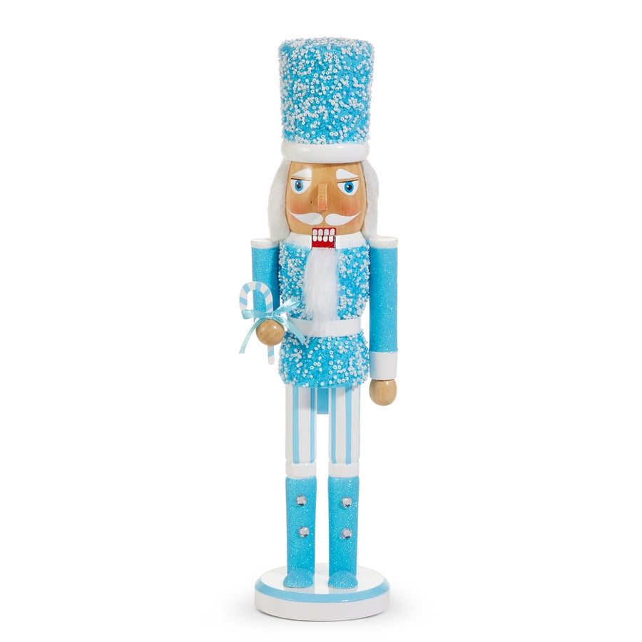 15.75" Blue Glittered Nutcracker
