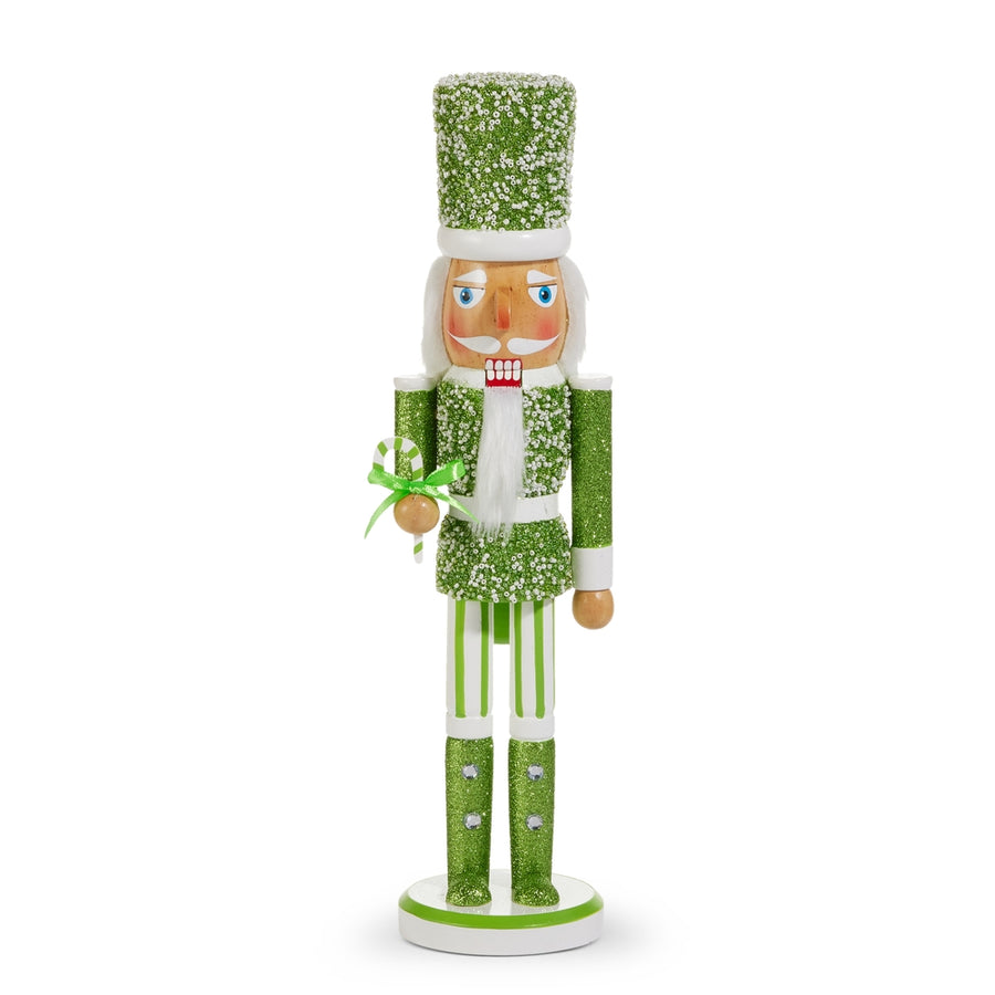 15.75" Green Glittered Nutcracker