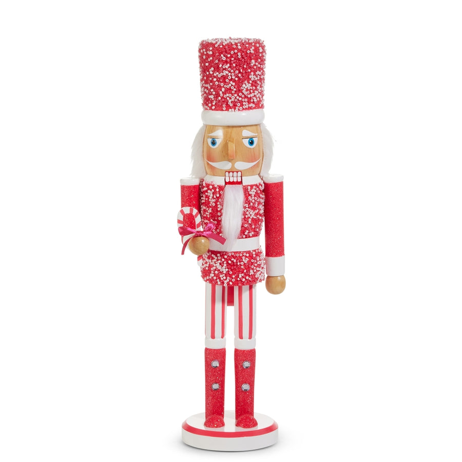 15.75" Pink Glittered Nutcracker
