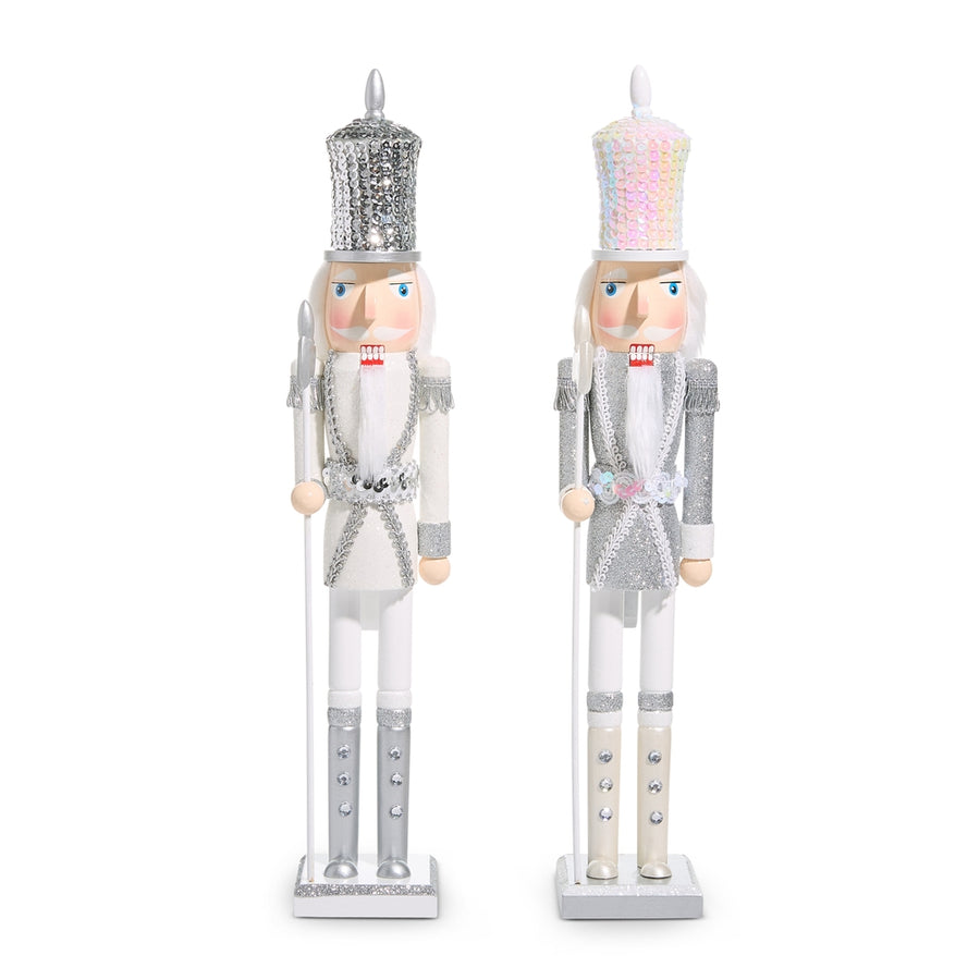 18.5" White and Silver Nutcracker