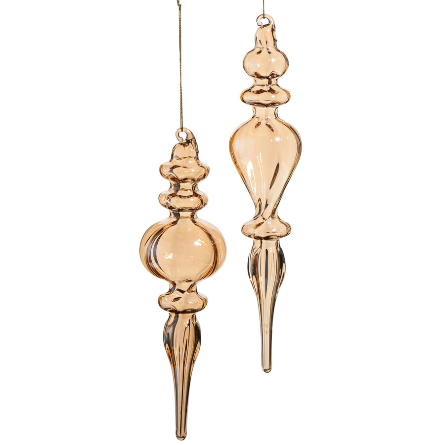 7.75" Pearlized Glass Finial Ornament