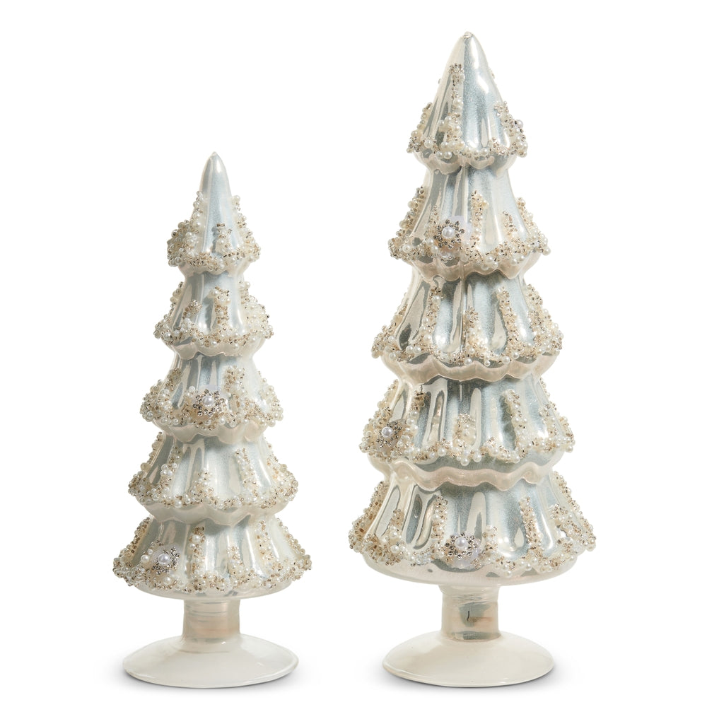 12" Embellished Pearlized Trees