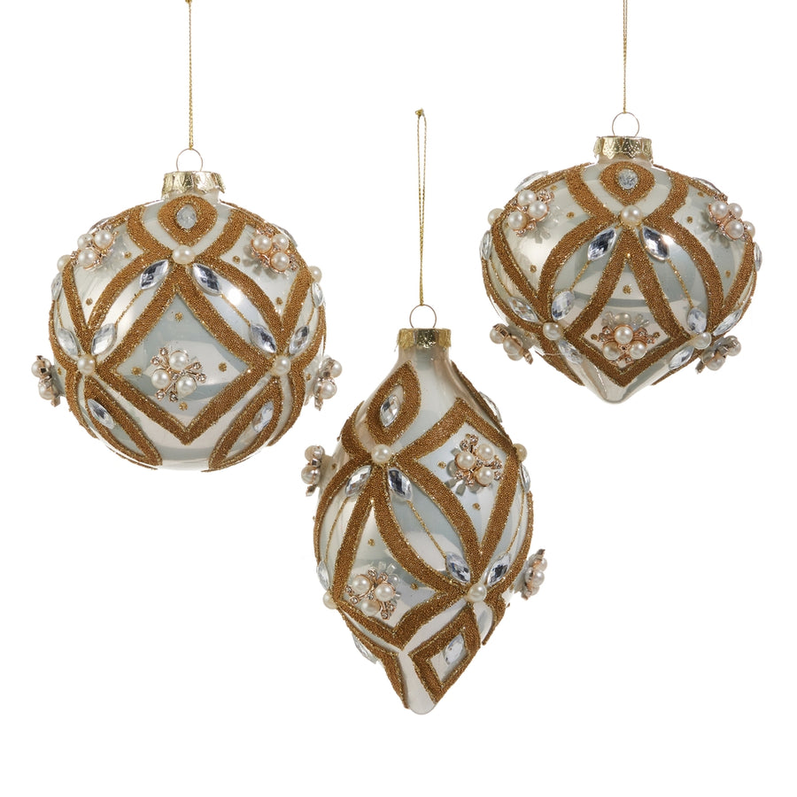 4" Pearl Jewel Embellished Ornament