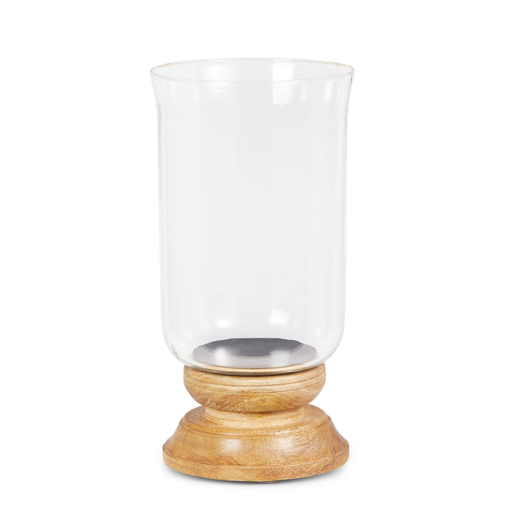 12" Wood Base Candle Holder