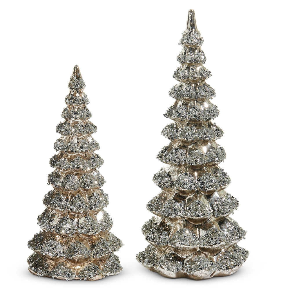 13" Silver Sequin Trees