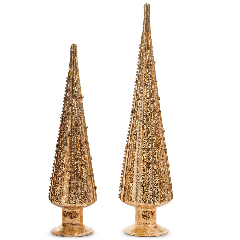 18" Gold Beaded Trees