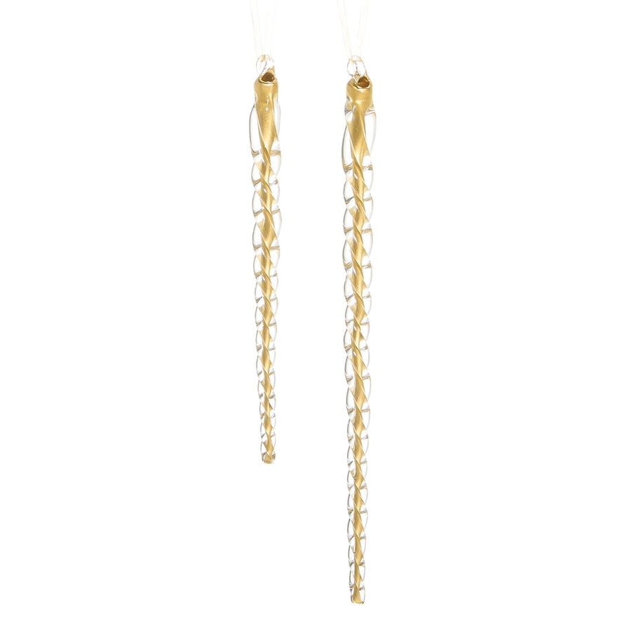 12" Gold Icicle Ornaments