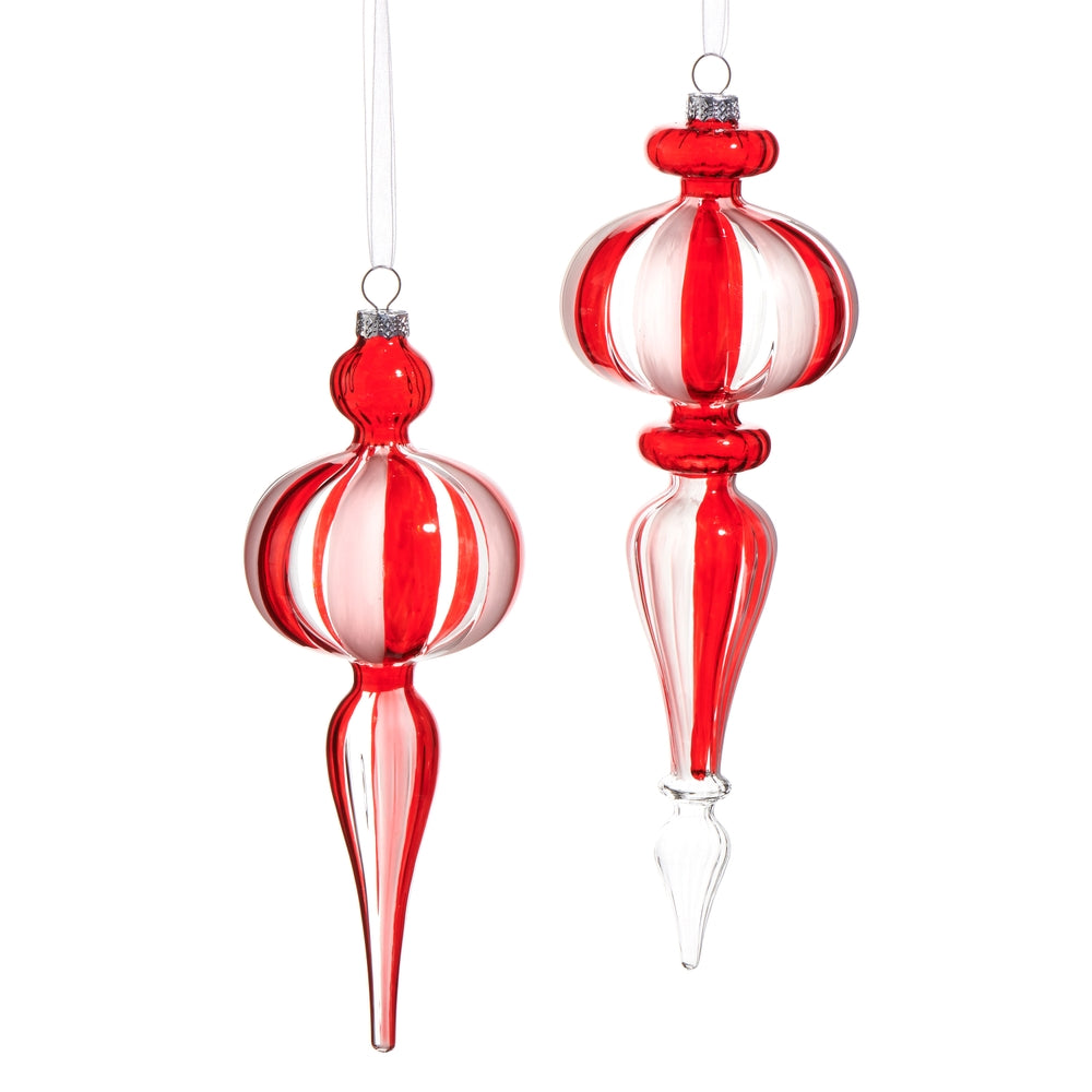 10" Peppermint Stripe Finial Ornament