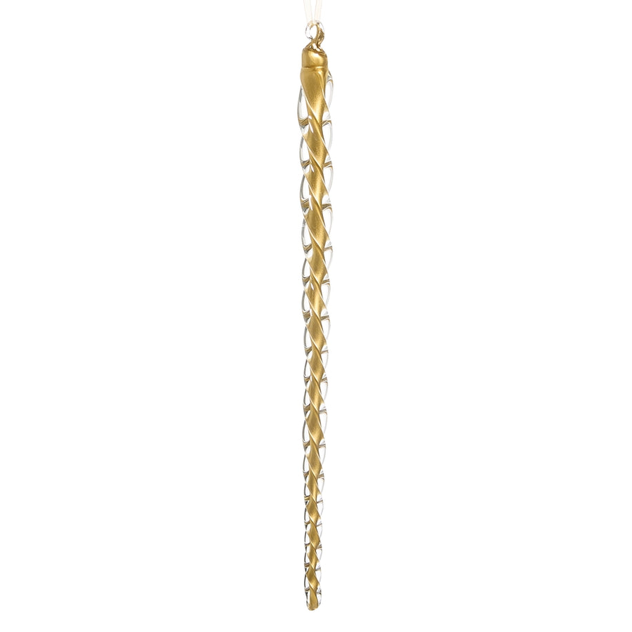 14" Gold Icicle Ornament