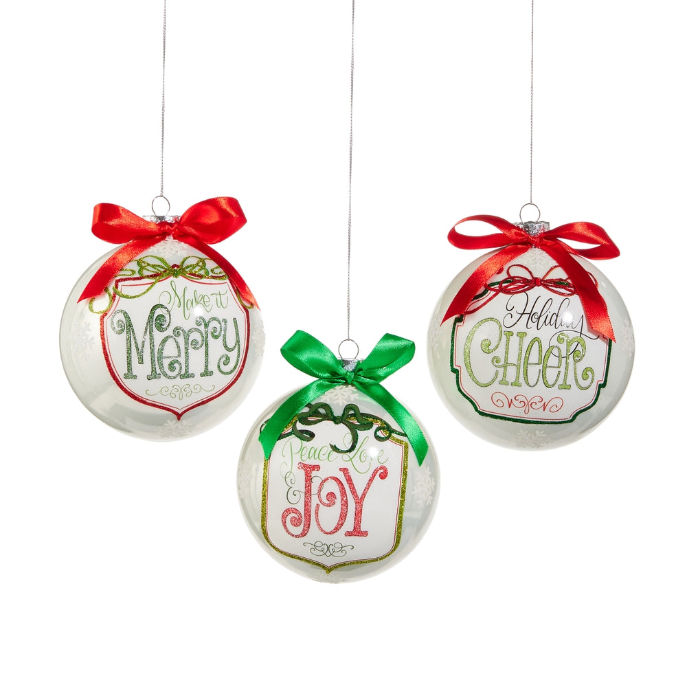 5" Merry Shield Ball Ornament