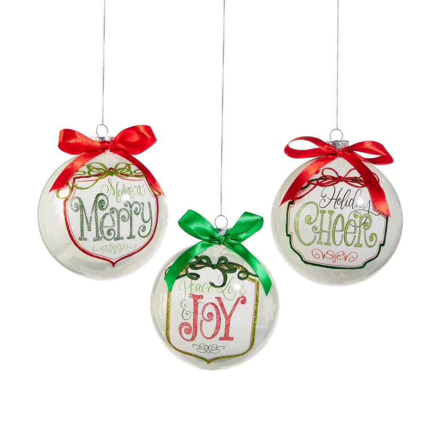 5" Merry Shield Ball Ornament