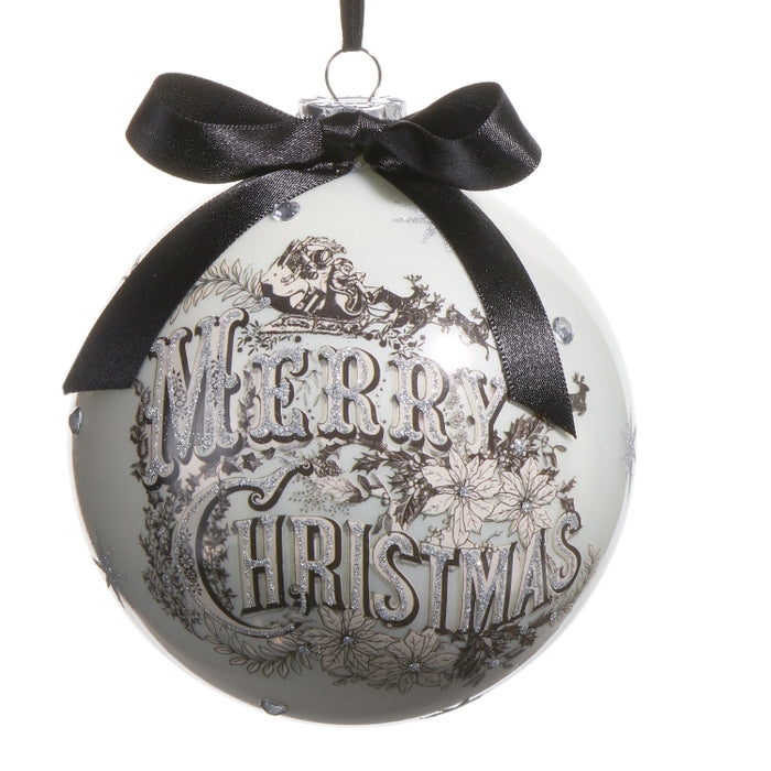 5" Vintage Merry Christmas Ball Ornament