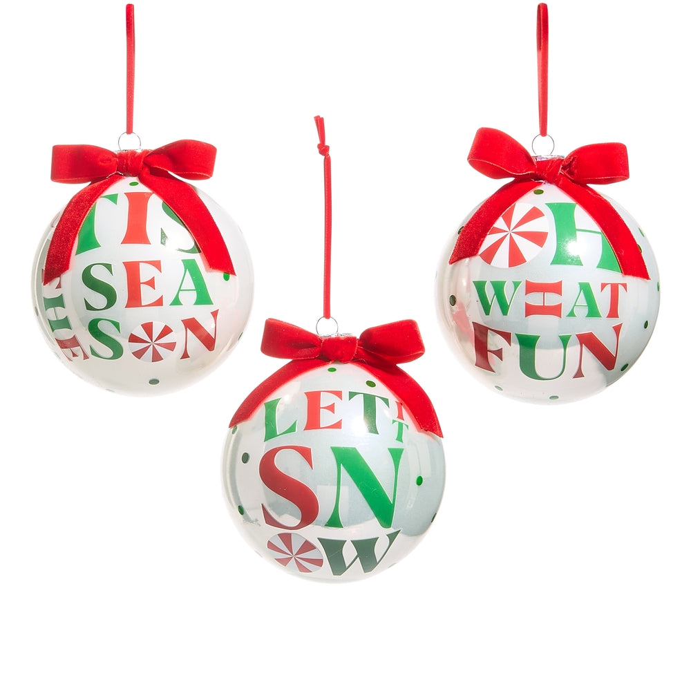 5" Peppermint Merrymaking Ball Ornament