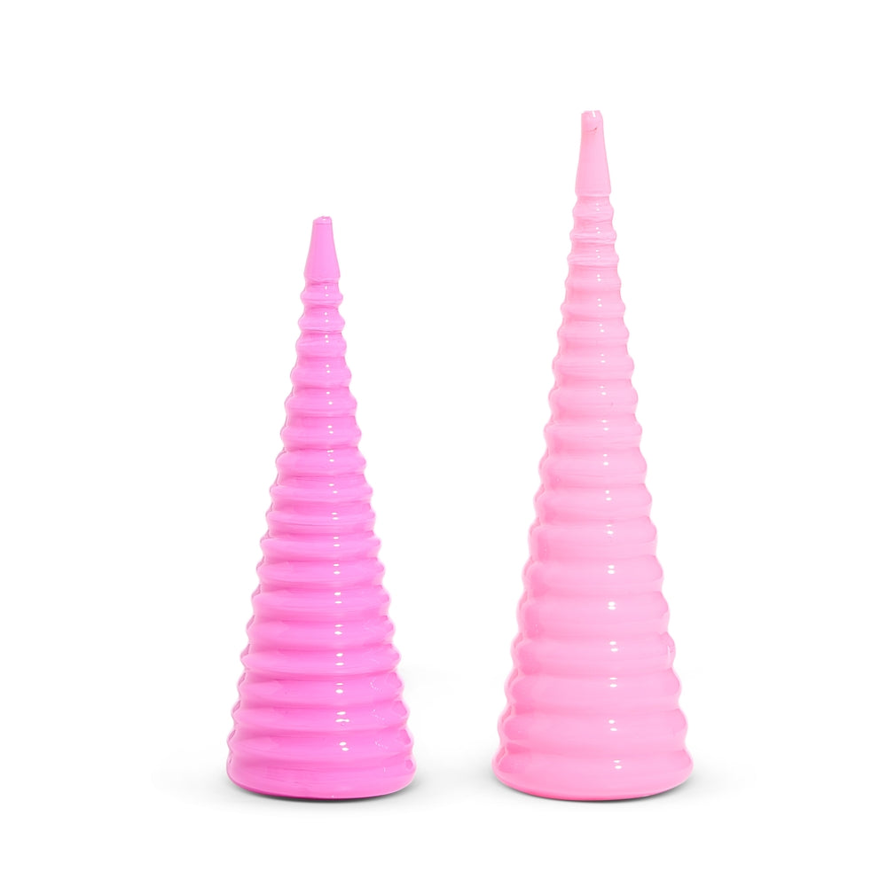 12" Bright Pink Spiral Trees