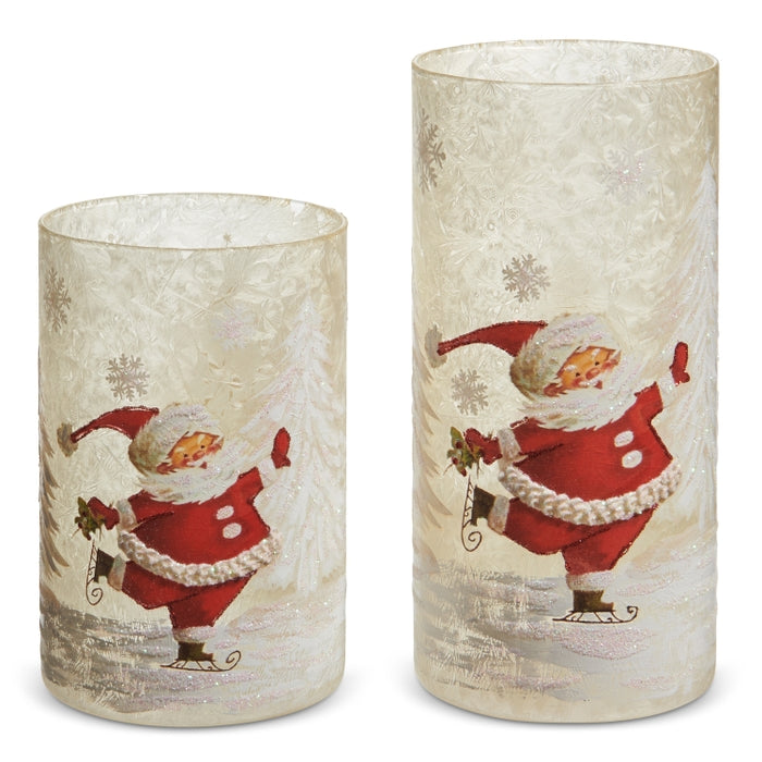 8" The Magic of Christmas Skating Santa Containers