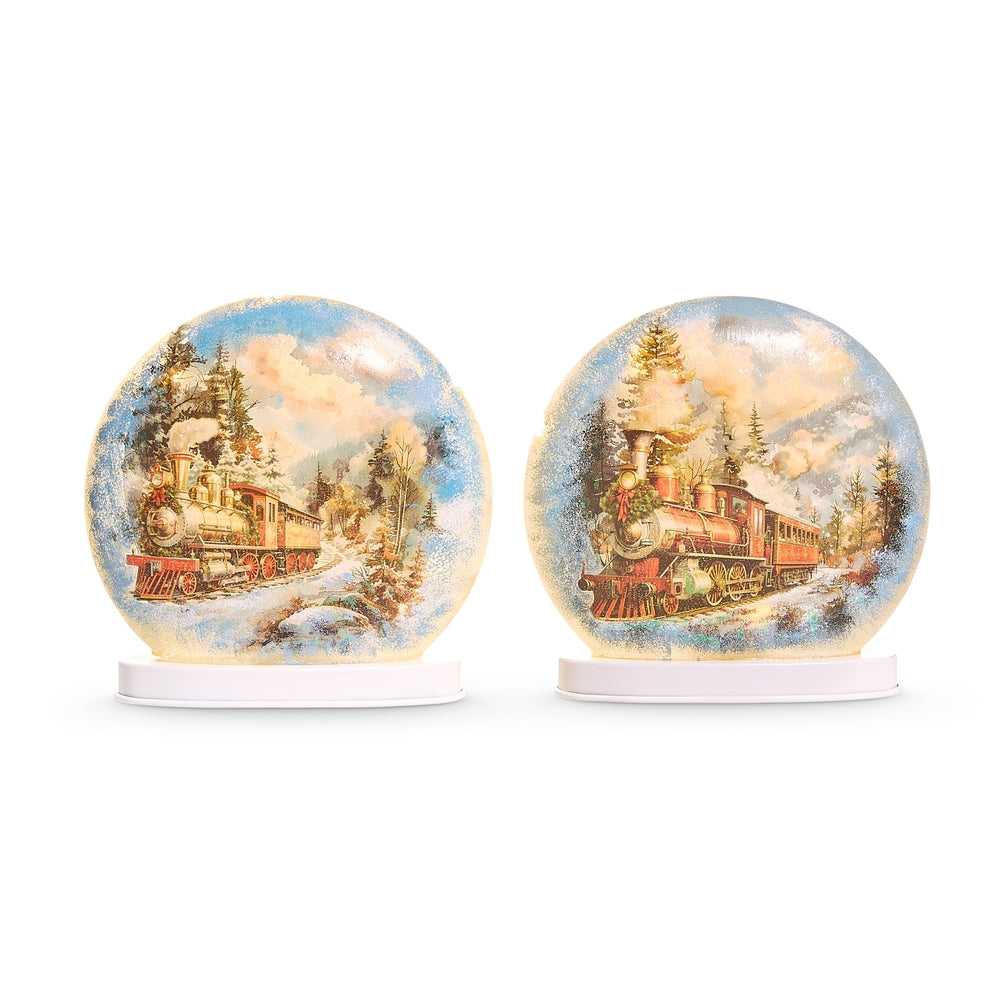 8" Holiday Train Lighted Disc