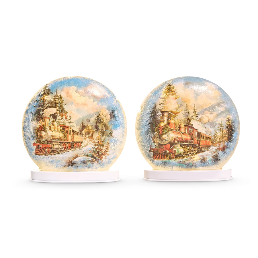8" Holiday Train Lighted Disc