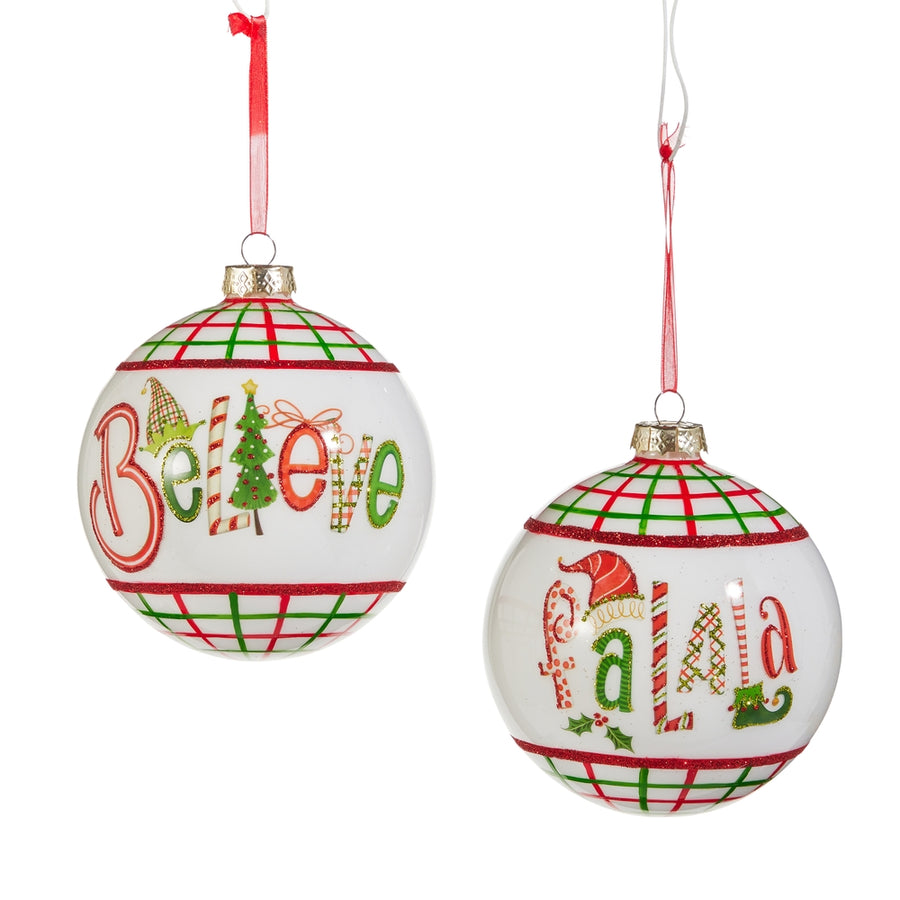 5" Believe FaLaLa Ball Ornament