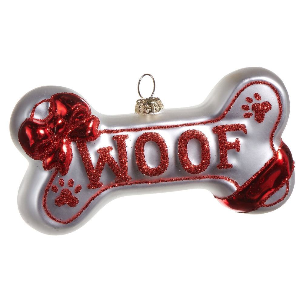 5" Woof Dog Bone Ornament