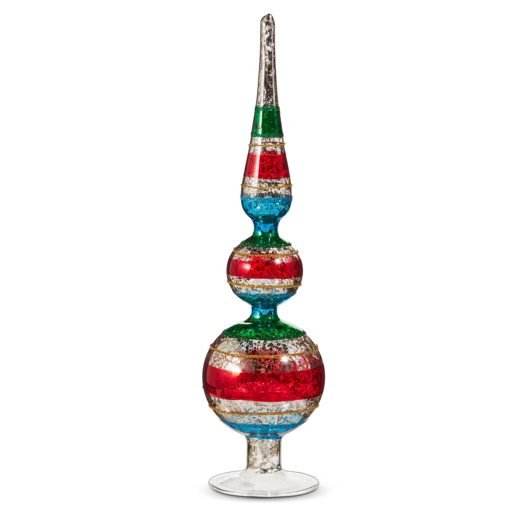 12" Red Green Vintage Finial