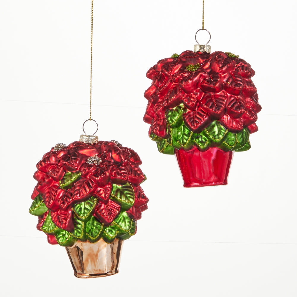 4" Poinsettia Ornament