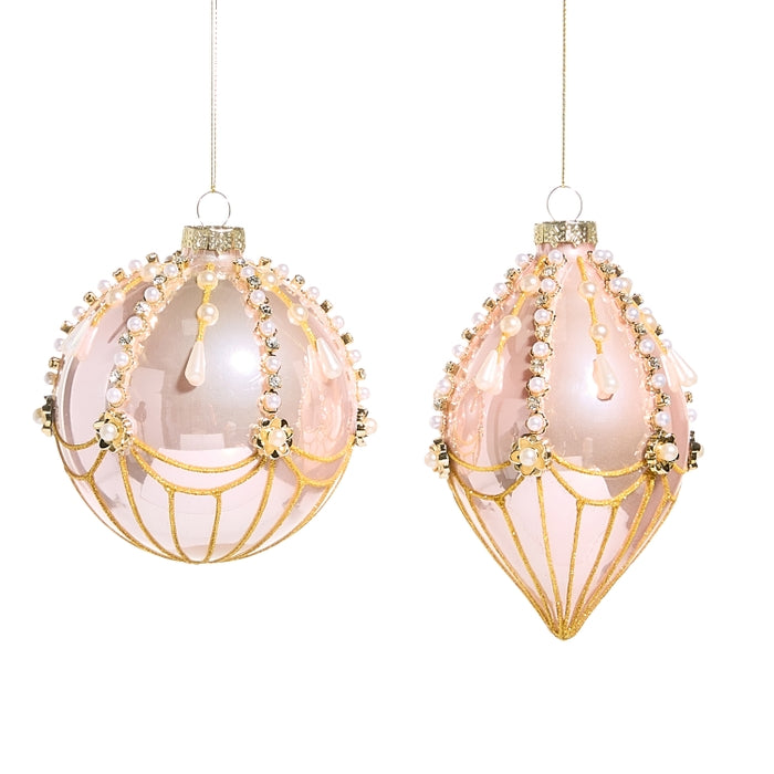 4.5" Pink and Pearl Fairground Ornament