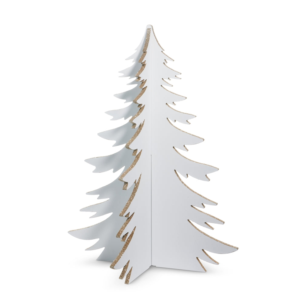28.75" White with Gold Glitter 3-D Tree