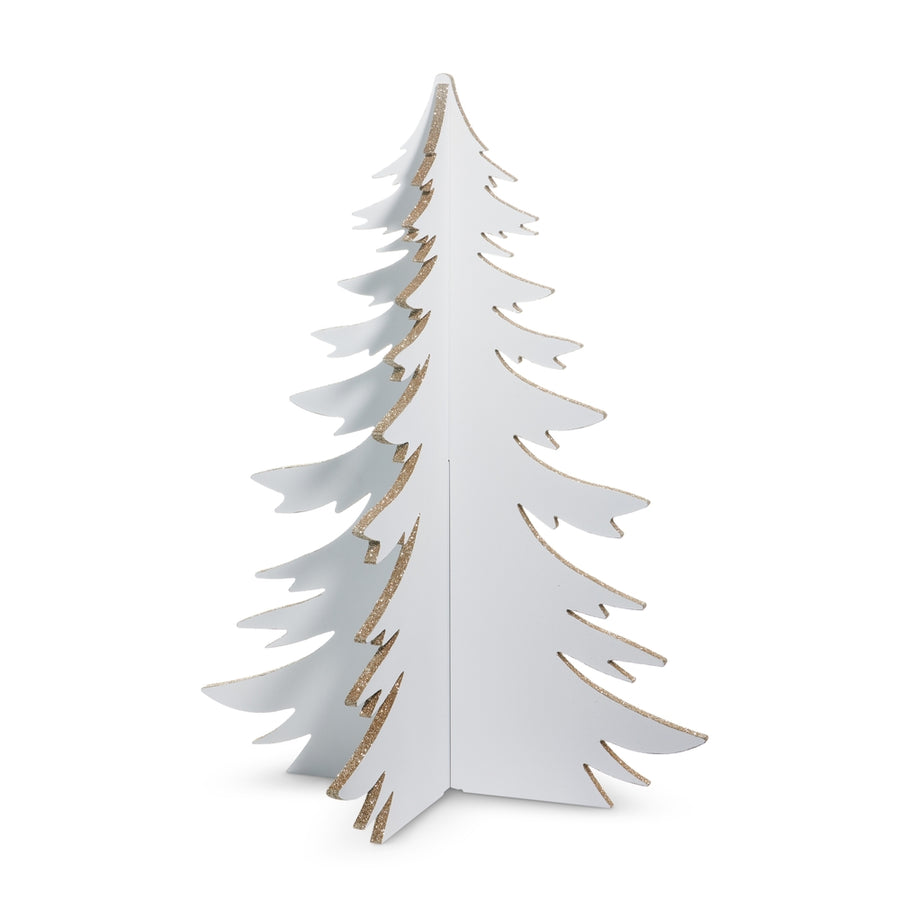 28.75" White with Gold Glitter 3-D Tree
