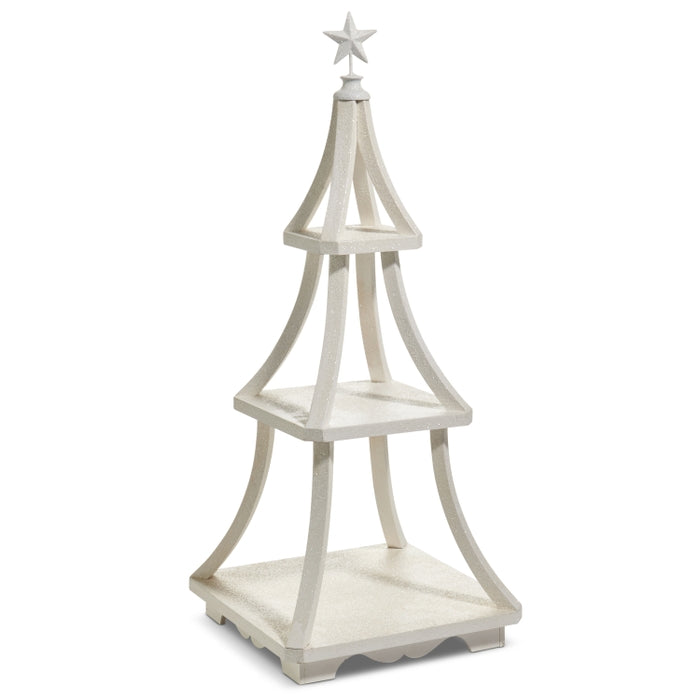 27.5" White Tiered Display Tree
