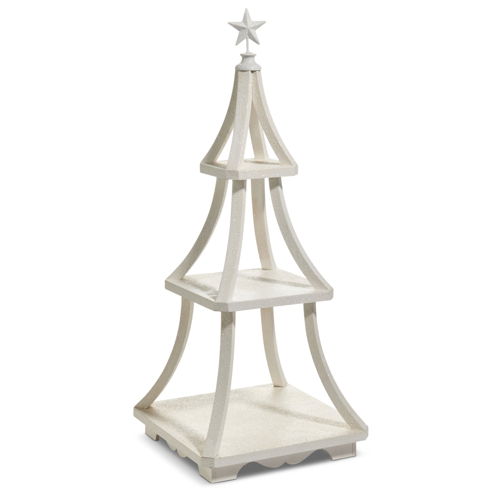 27.5" White Tiered Display Tree