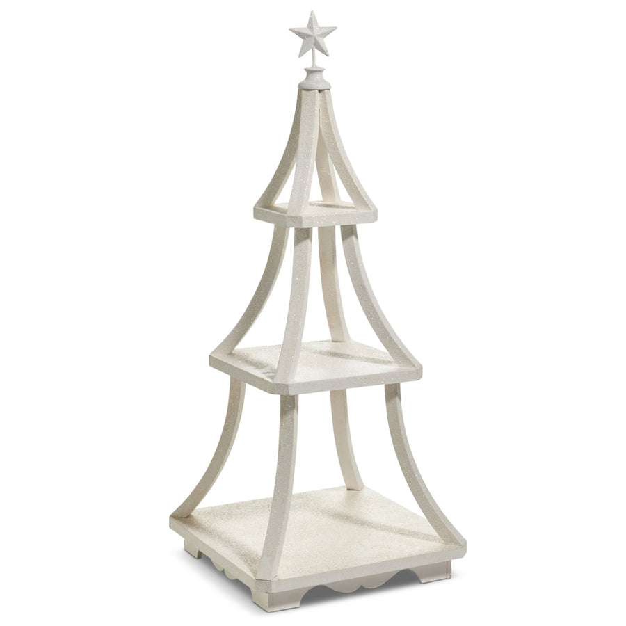 27.5" White Tiered Display Tree