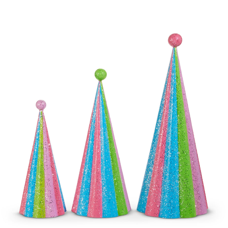 20" Striped Cone Trees